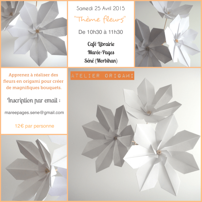 affiche atelier fleur en origami